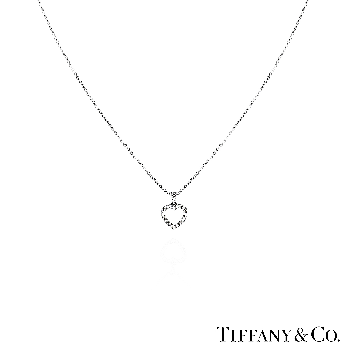 Tiffany & Co. Platinum Diamond Heart Pendant Tiffany & Co. Platinum Diamond Heart Pendant